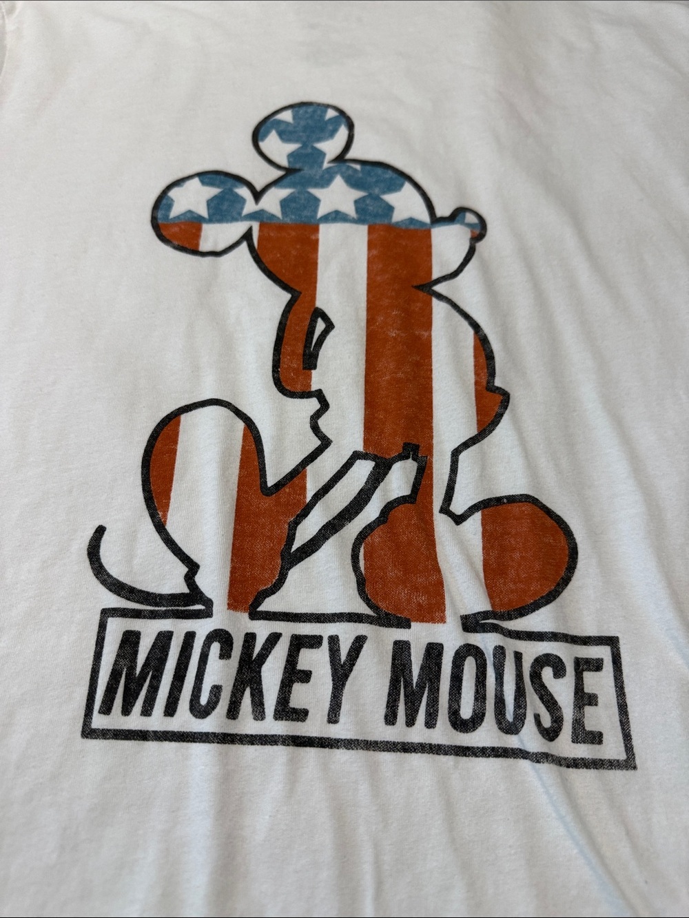 Disney Mickey Mouse USA American Flag Men’s White T-Shirt Size XL - Picture 6 of 6